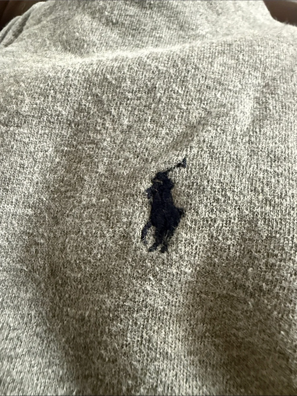 Ralph Lauren Gray Full-Zip Hooded Sweatshirt with Polo Logo